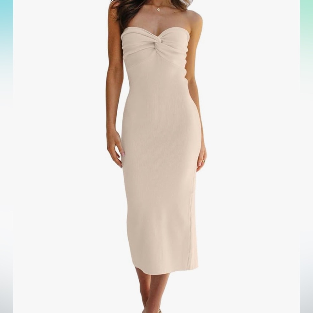 Elegant Cream Midi Dress